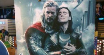 Fan-made gay poster for “Thor: The Dark World” pops up outside theater in Shanghai