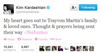 Kim Kardashian is called a shameless “hypocrite” for tweeting “#NoJustice” about George Zimmerman verdict