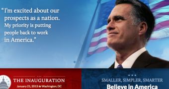 Official website for US President Mitt Romney goes briefly online