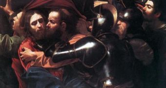 16th century painting by Caravaggio depicting the taking of Christ