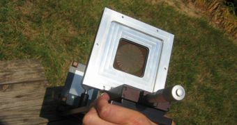 This version of the photon sieve was used last summer to capture the first images of the sun with this new technology