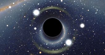 Simulated gravitational lensing around a black hole