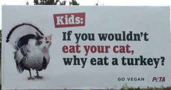 PETA billboard shows a weird cat-turkey hybrid
