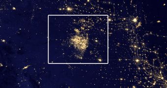 Picture shows how much light pollution is caused by fracking in North Dakota