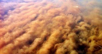 Picture shows the Texas storm dust as seen from above