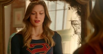 Melissa Benoist as Supergirl in the upcoming CBS series of the same name