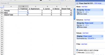 Pivot tables in the Google Docs spreadsheet editor