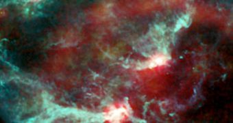 An active star formation region in the Orion Nebula, as seen with Planck