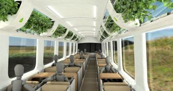 Plant filters purifying air in the AirTrain concept, designed by Francesco Codicè