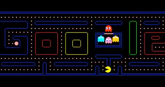 The full Pac-Man game is playable inside the Google logo