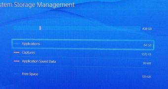 The PS4's HDD Space Window