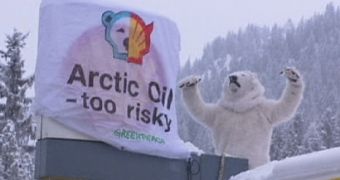 Greenpeace activists stage protest at one of Shell's fuel station in Davos