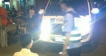 Police officers in China have gotten into the habit of forcing drivers to stare at bright headlights