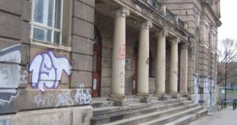 A polymer coating designed to protect historic buildings from graffiti: its water-vapor permeability allows the building to breathe, despite the protective coating