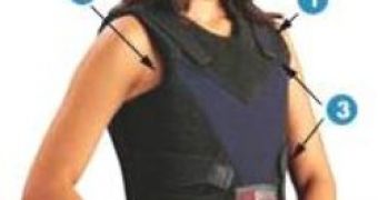 Woman wearing bulletproof vest