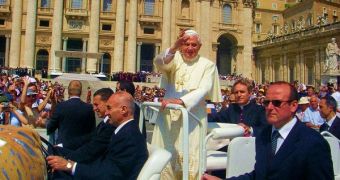 The Pope during his 2007 visit to St. Peter's Square, in Rome, Italy