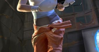 Portal 2's Chell in action