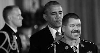 President Obama and Windows Insider boss Gabe Aul