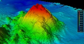 Image details the anatomy of extinct volcano recently discovered at the bottom of the Pacific