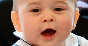 This is the photo of Prince George that is going to be featured on stamps and coins in New Zealand