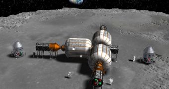 Rendition of the base that Bigelow Aerospace plans to build on the Moon