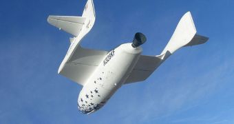 This is the SpaceShipOne, developed and tested by Virgin Galactic