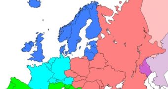 Eastern Europe, pictured in red, and other regions formerly attached to the Soviet Union lost more than 1 million men and women in the early 1990s