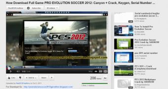 A variant of the Pro Evolution Soccer scam
