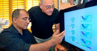 Experts Vikram Bajaj (left) and Alexander Pines are seen here developing their new version of MRI