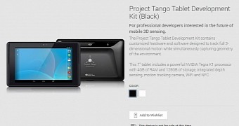 Project Tango Tablet shows up in Google Play