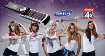 Girls Aloud and the purple Samsung F210 campaign