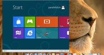 Parallels Desktop running Windows 8 on a Mac