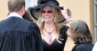 Jackie Spiegel, aka the Queen of Versailles, at her daughter Victoria's funeral