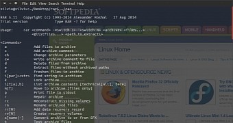 RAR in an Ubuntu terminal