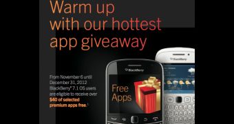 "Compliments of BlackBerry" promotional offer