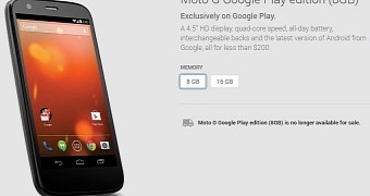 Moto G Google Play Edition has been discontinued