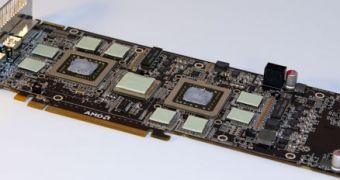 AMD's R700 graphics card, stripped of its cooling system