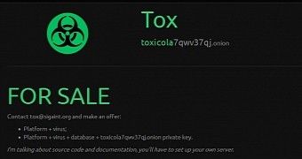 Tox ransomware toolkit put up for sale