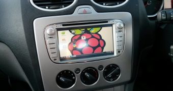 Raspbian in the central console of the car