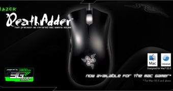 The Razer DeathAdder, crafted specifically to provide Max OS X users with the same legendary ergonomic form factor and precision enjoyed by the PC gaming community, according to the company