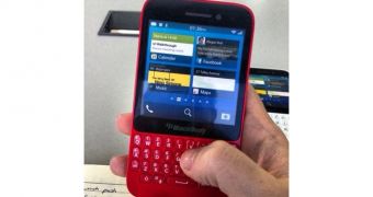 Red BlackBerry R10 smartphone