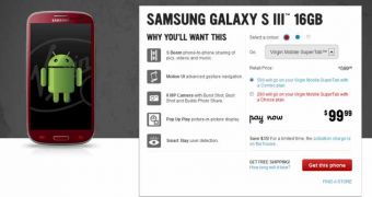Red Galaxy S III at Virgin Mobile