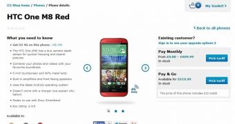 Red HTC One M8 Now Available at O2 UK