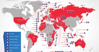Geographical distribution of Red October victims
