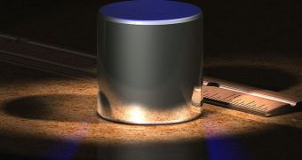 This is the International Prototype kilogram (IPK), which is made from an alloy of 90% platinum and 10% iridium