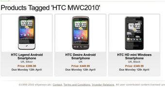 HTC HD mini, Desire and Legend set to land in the UK on April 12
