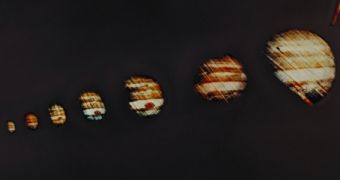 Pioneer 10 images of Jupiter collected on December 4, 1973