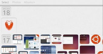 Ubuntu Touch gallery app running in Ubuntu 14.04 LTS