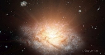 Artist's depiction of the newly discovered galaxy