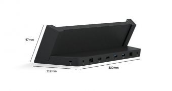 The docking station has a very slick design